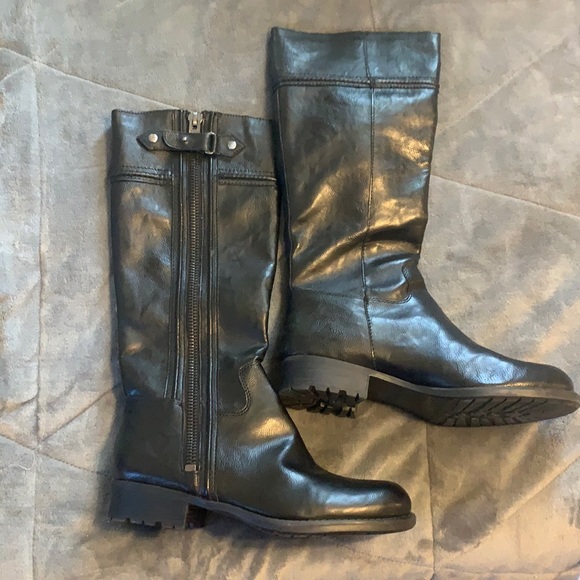 Franco Sarto Shoes - Franco Sarto Patriot Black Tumbled Moto Boot